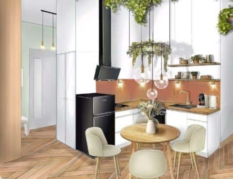 perspective d'intérieur ambiance cuisine